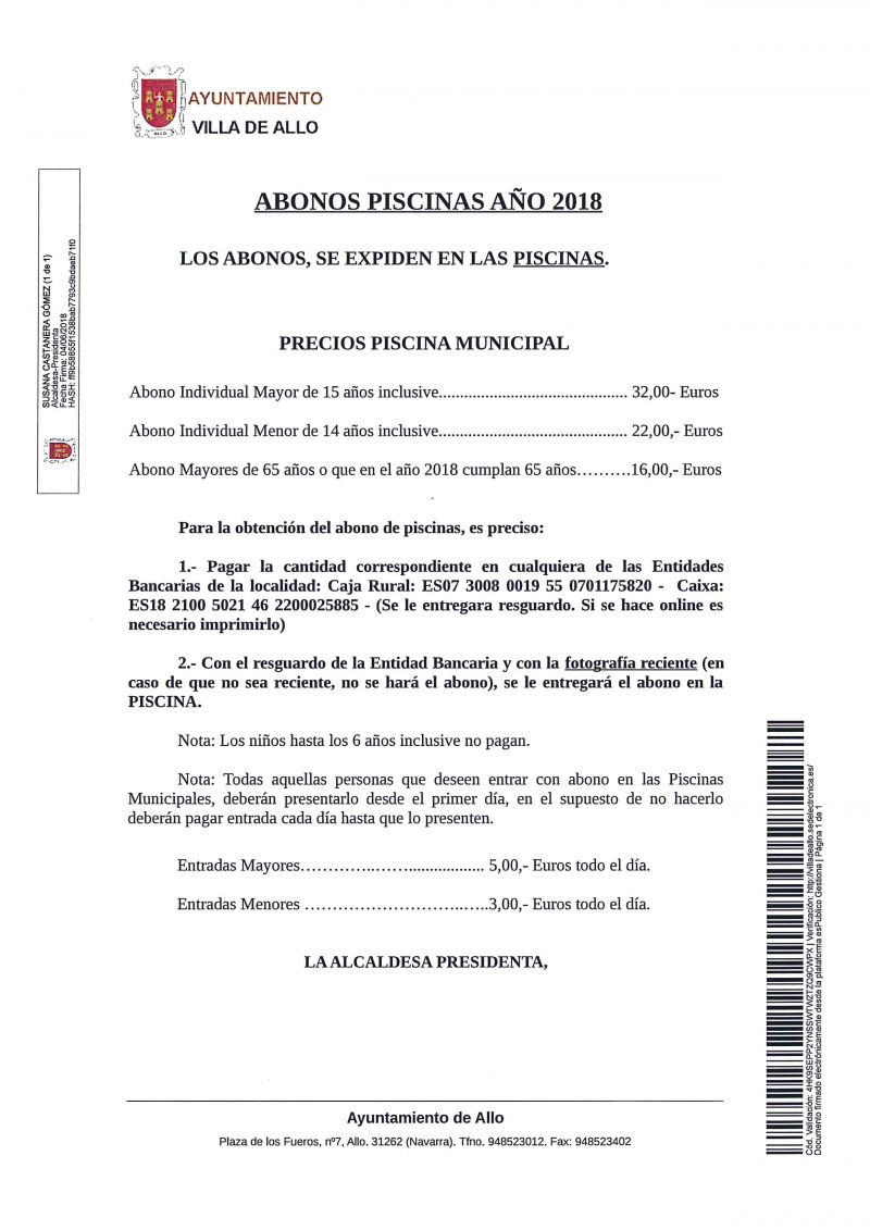 Abonos piscina