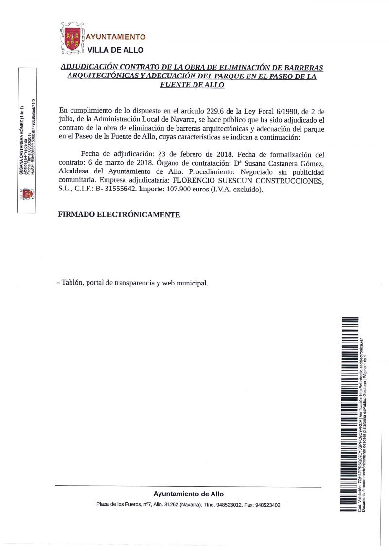 ADJUDICACIÓN CONTRATO