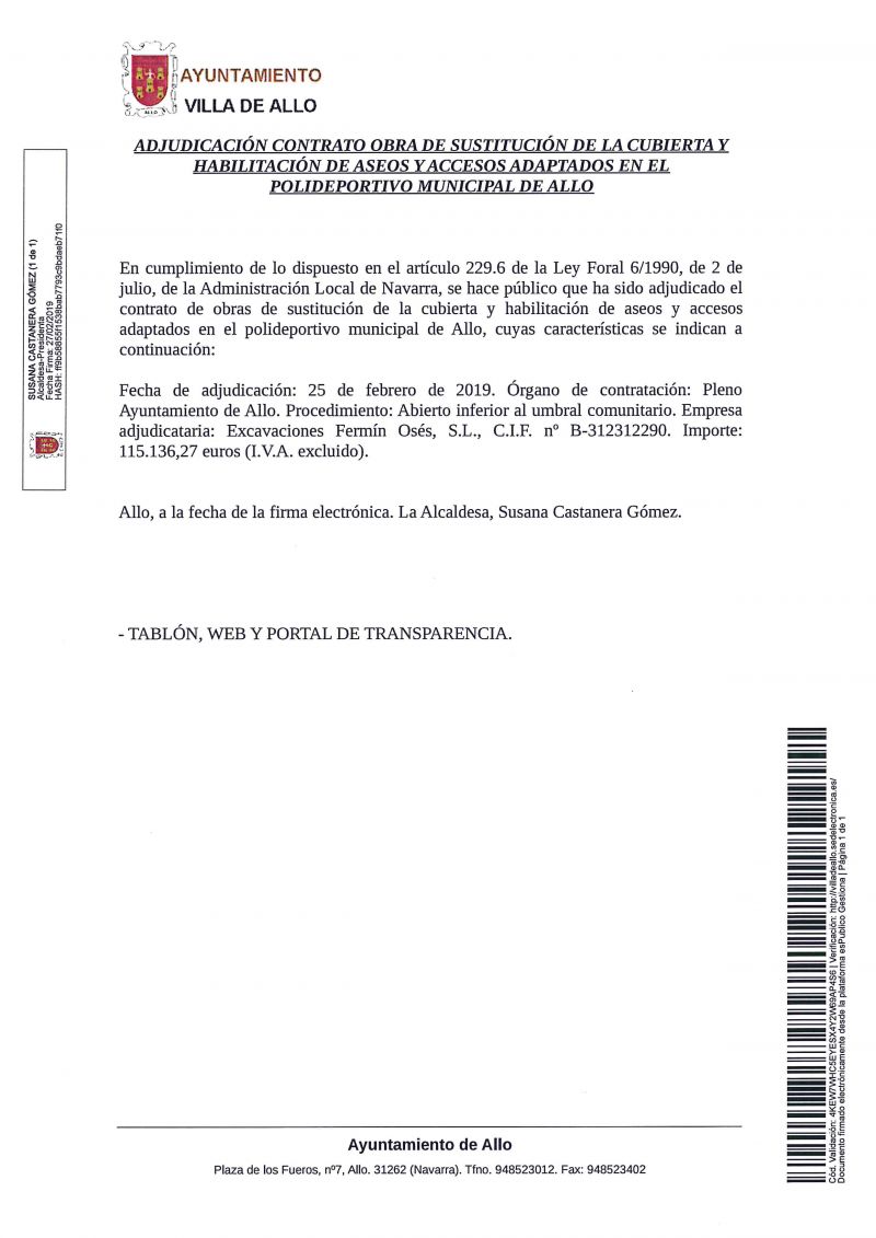 ADJUDICACIÓN CONTRATO