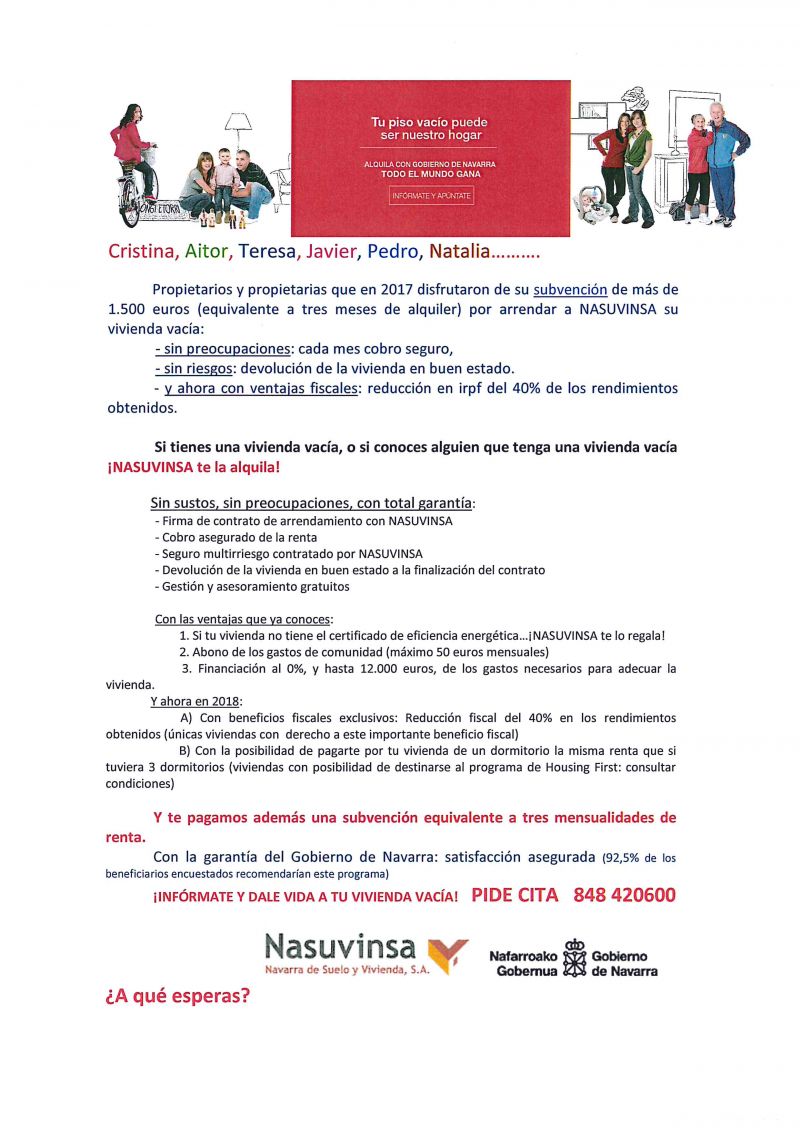 ALQUILER VIVIENDAS VACIAS