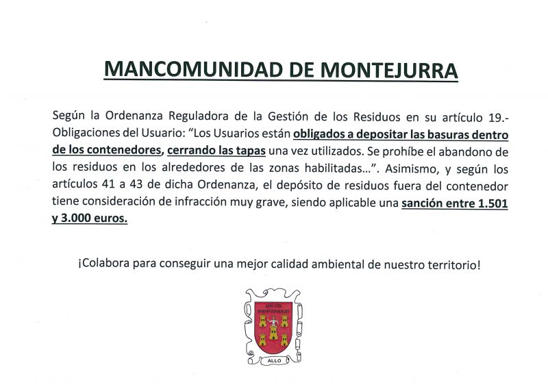 Deposito de basuras en contenedores