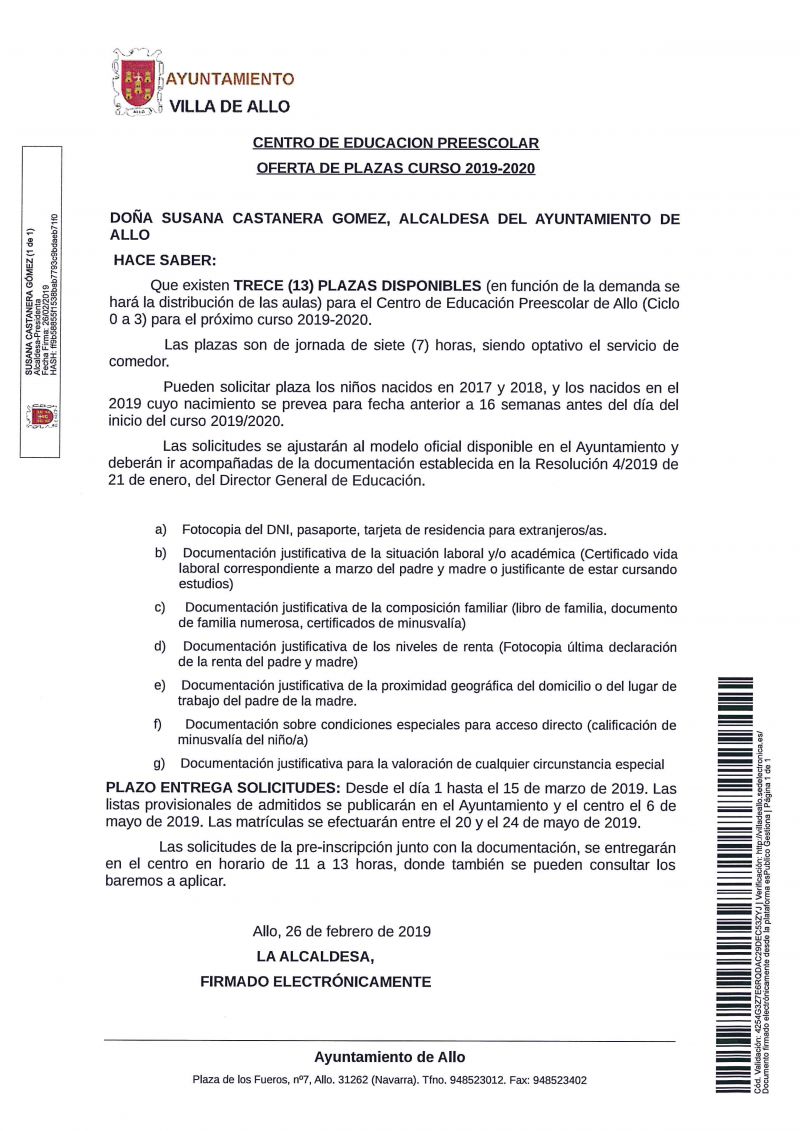 BANDO PREINSCRIPCIONES CICLO 0-3 AÑOS