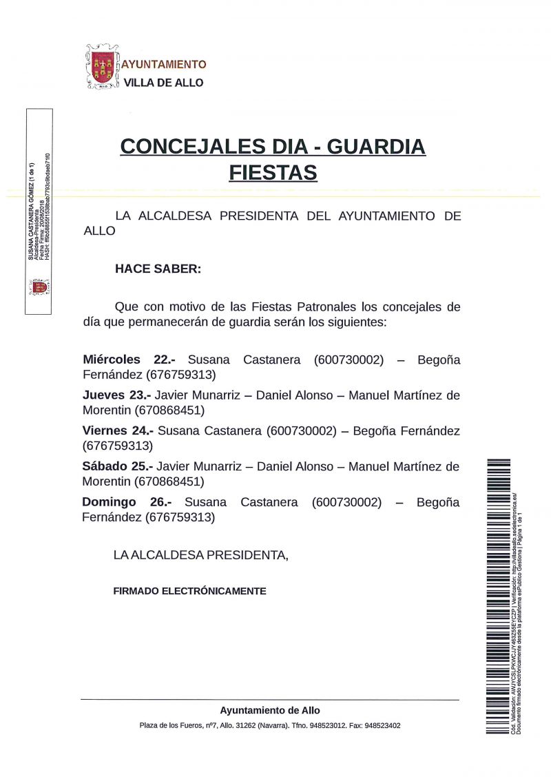 CONCEJALES DE DIA