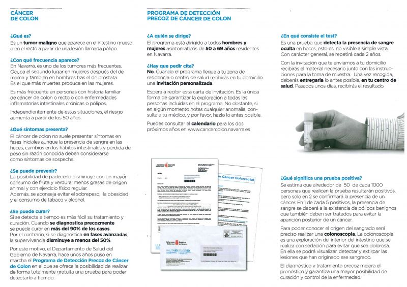 FOLLETO PROGRAMA CÁNCER DE COLON