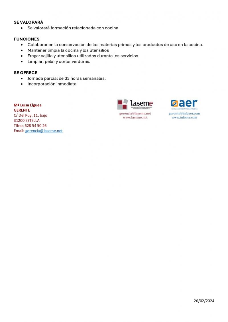 OFERTA DE EMPLEO LASEME
