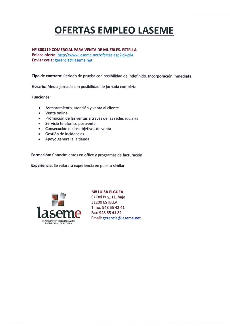 OFERTAS DE EMPLEO LASEME