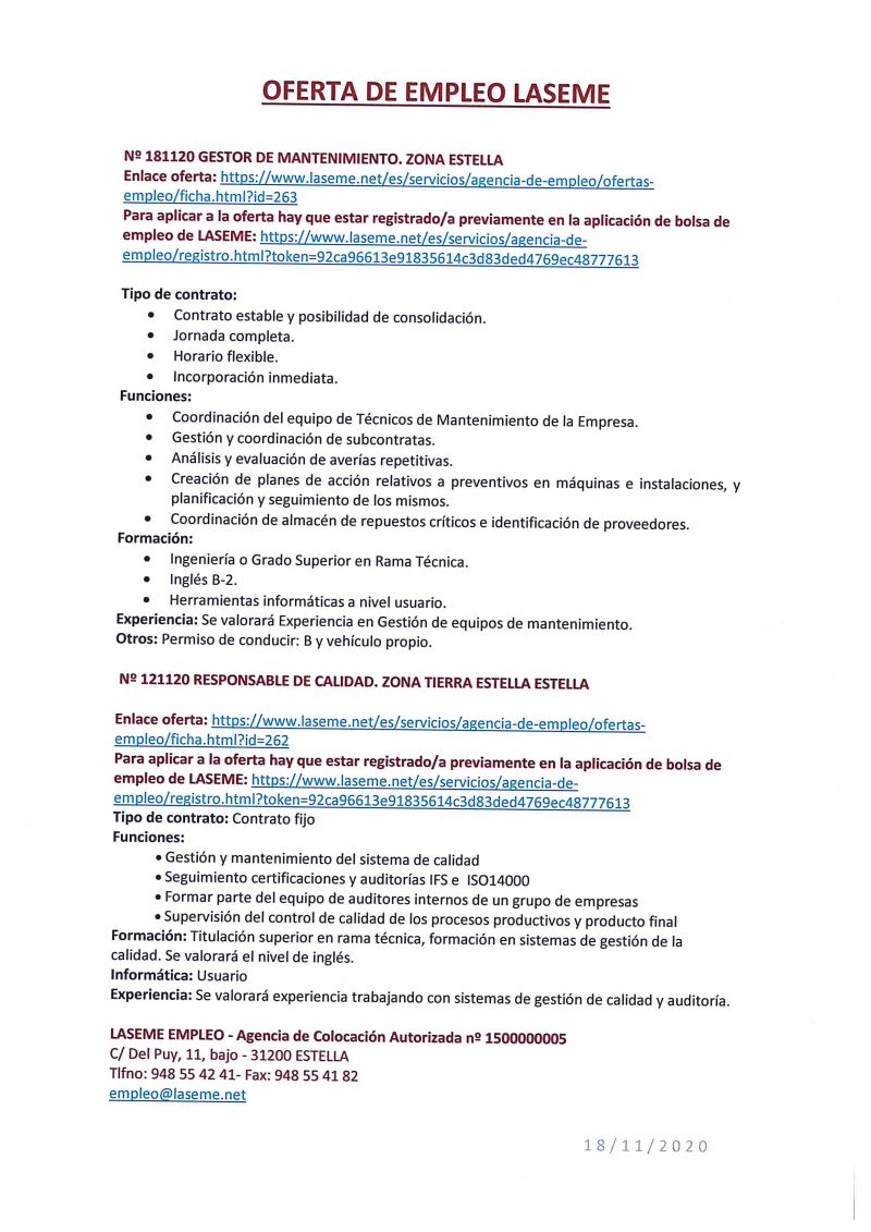 OFERTAS DE EMPLEO