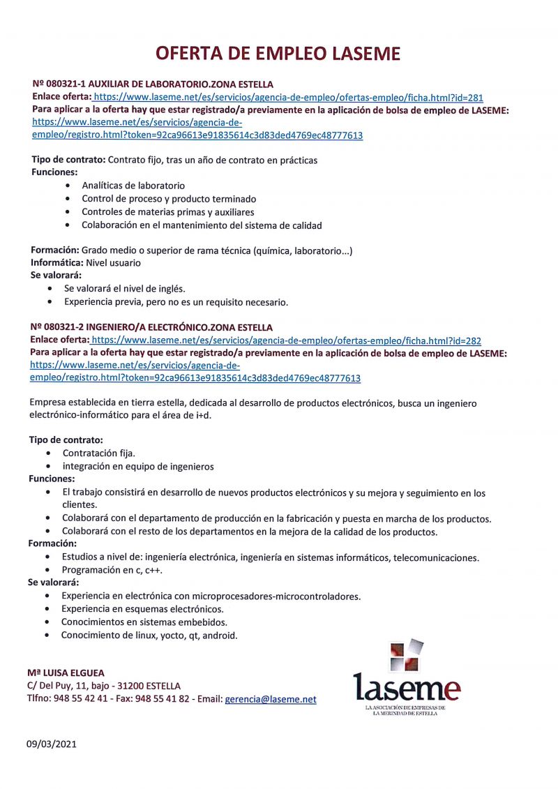 OFERTAS DE EMPLEO
