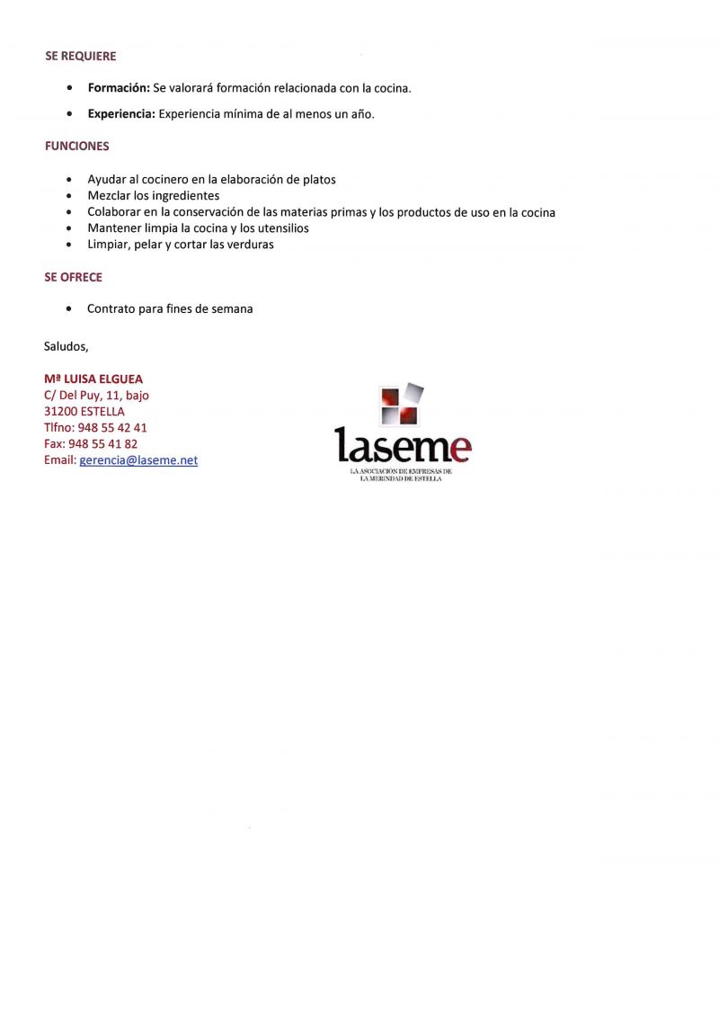 OFERTAS DE EMPLEO LASEME