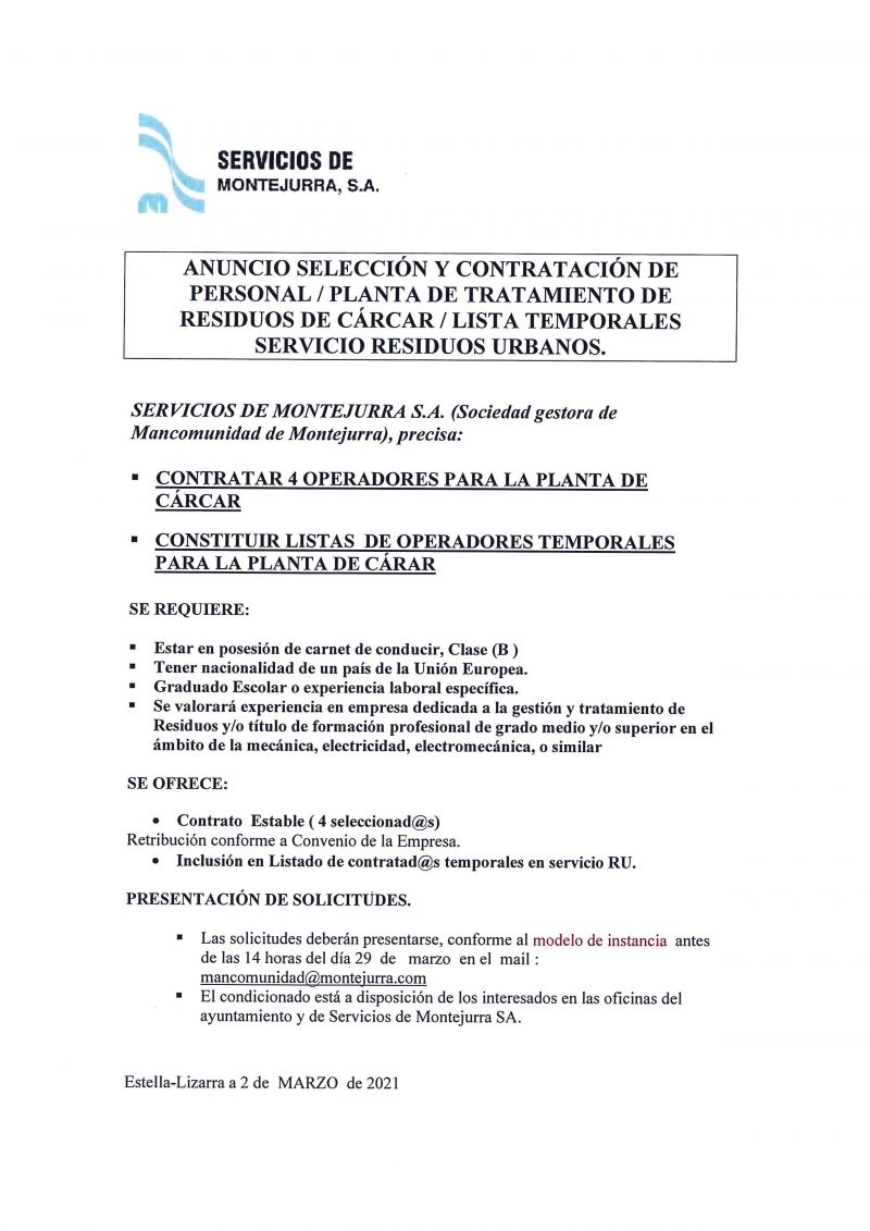 OFERTAS DE EMPLEO