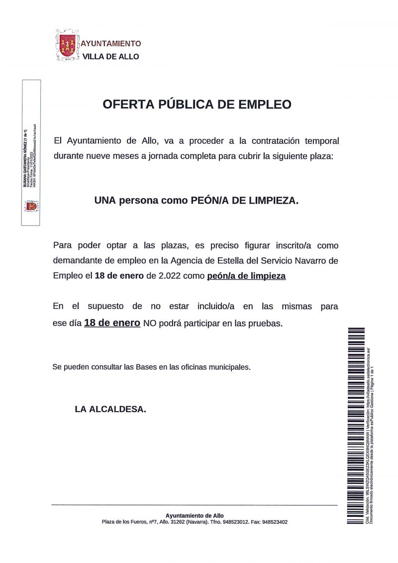 OFERTA PÚBLICA DE EMPLEO