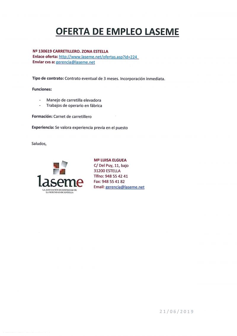 OFERTAS DE EMPLEO LASEME