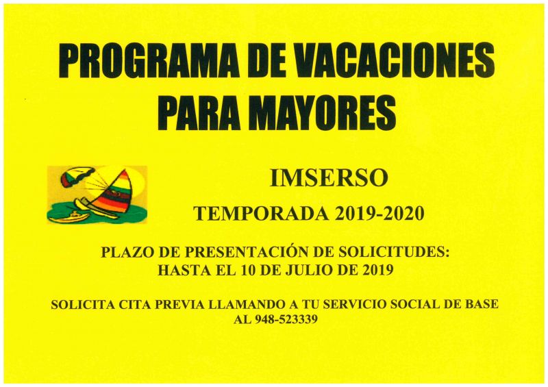 PROGRAMA DE VACACIONES PARA MAYORES - IMSERSO