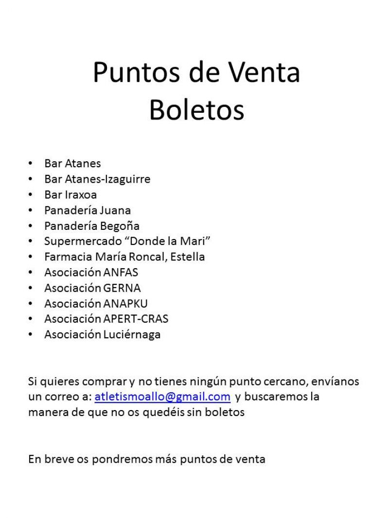PUNTOS DE VENTA DE LA CESTA SOLIDARIA