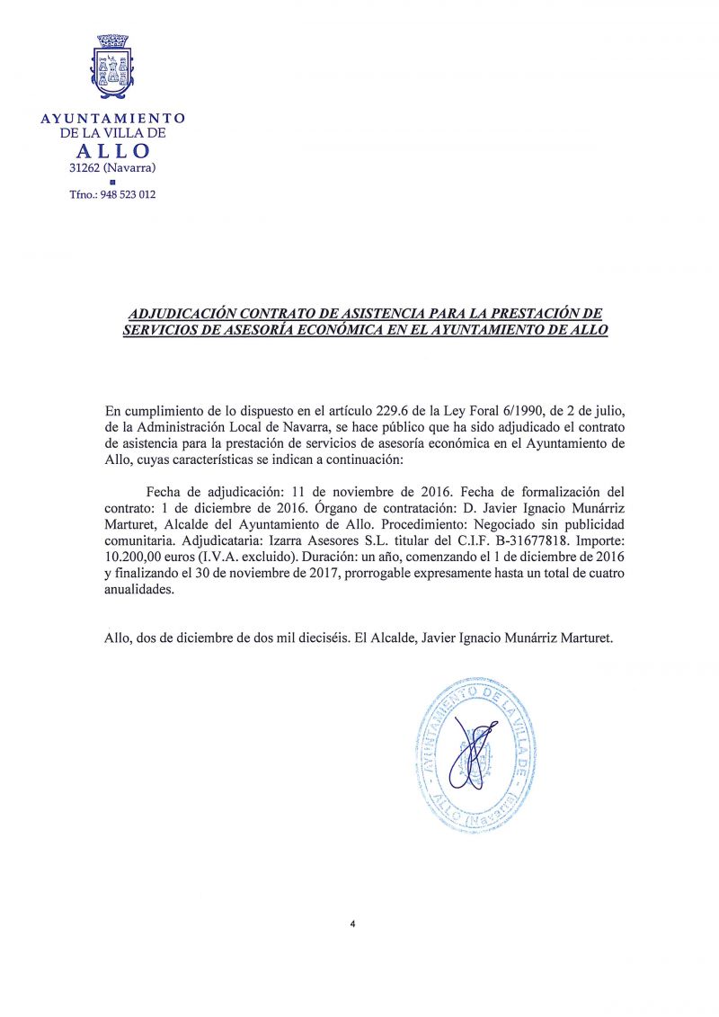 ADJUDICACIÓN CONTRATO