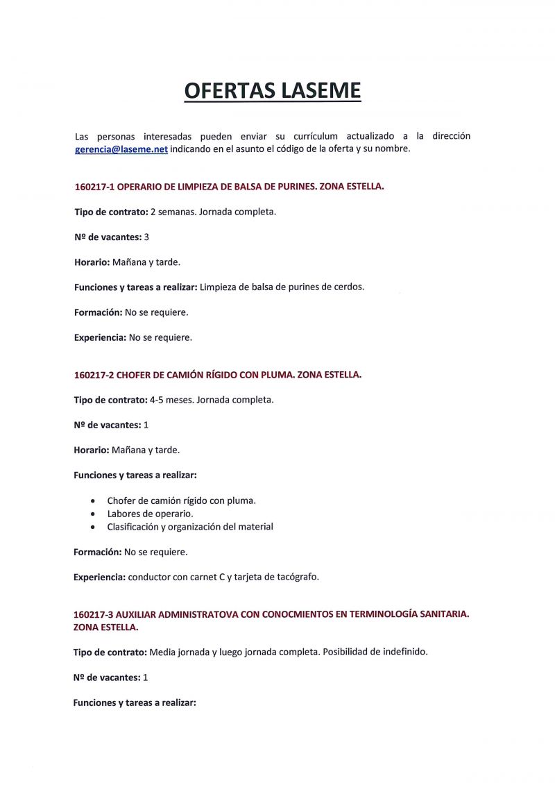 OFERTA DE EMPLEO