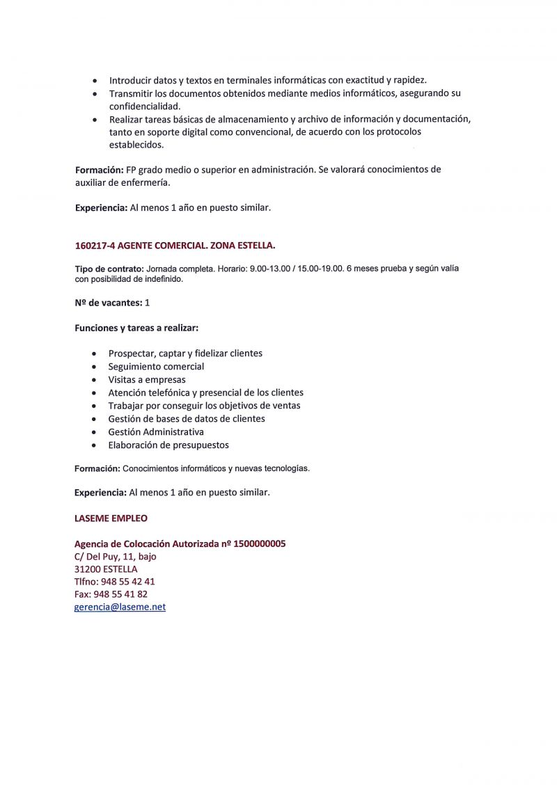OFERTA DE EMPLEO