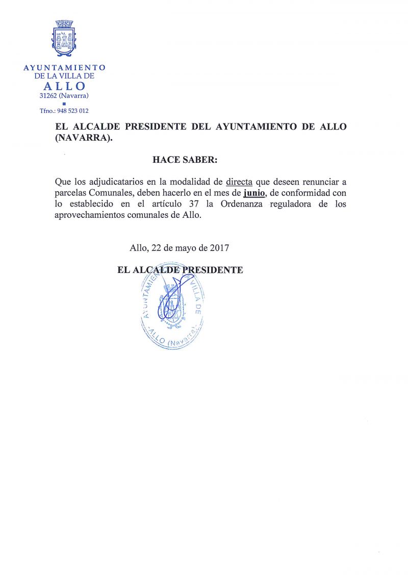 PARCELAS COMUNALES