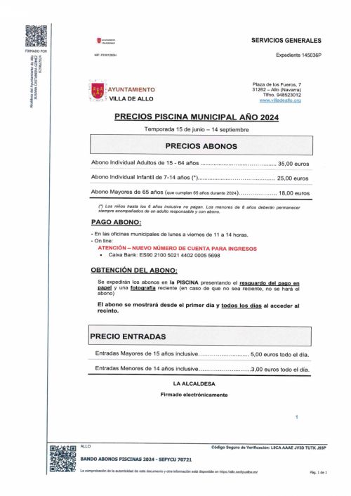 ABONOS PISCINA 2024