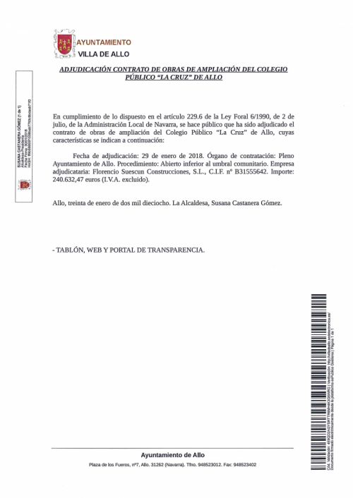 ADJUDICACIÓN CONTRATO