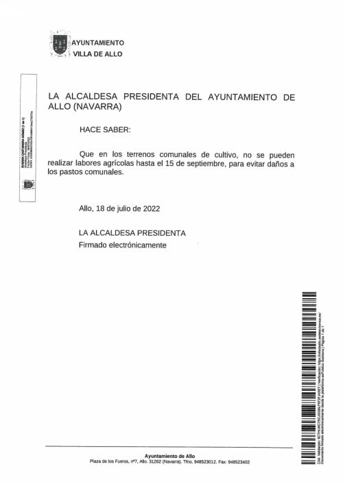BANDO TRABAJOS AGRICOLAS
