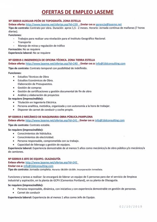 OFERTAS DE EMPLEO