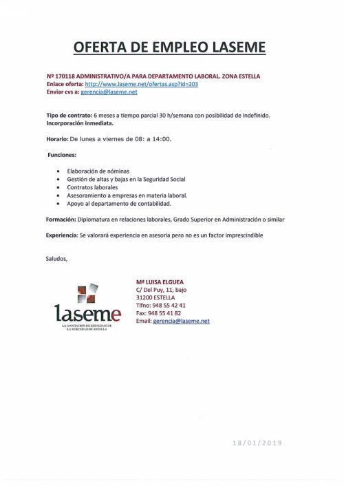 OFERTAS DE EMPLEO LASEME