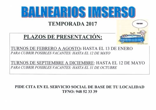 CARTEL BALNEARIOS