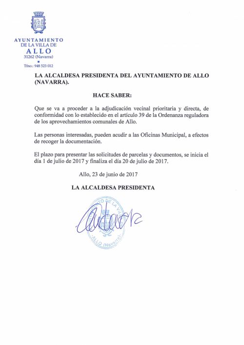 Bando aprovechamientos comunales