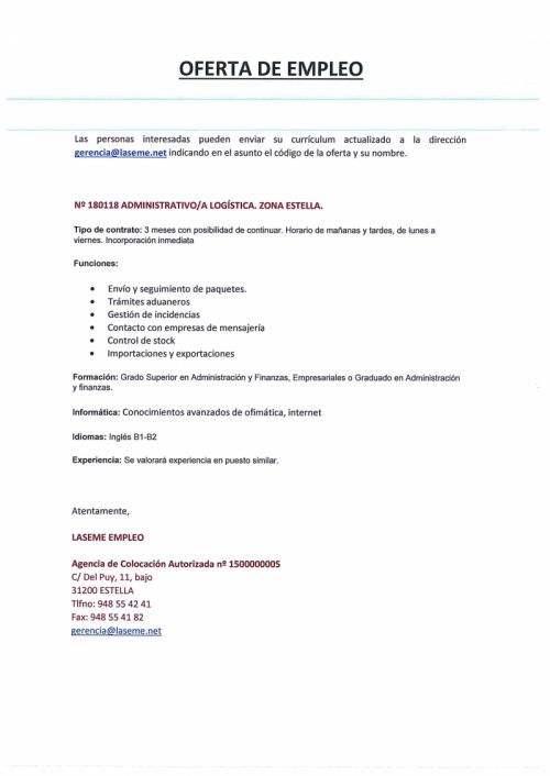 OFERTA DE EMPLEO
