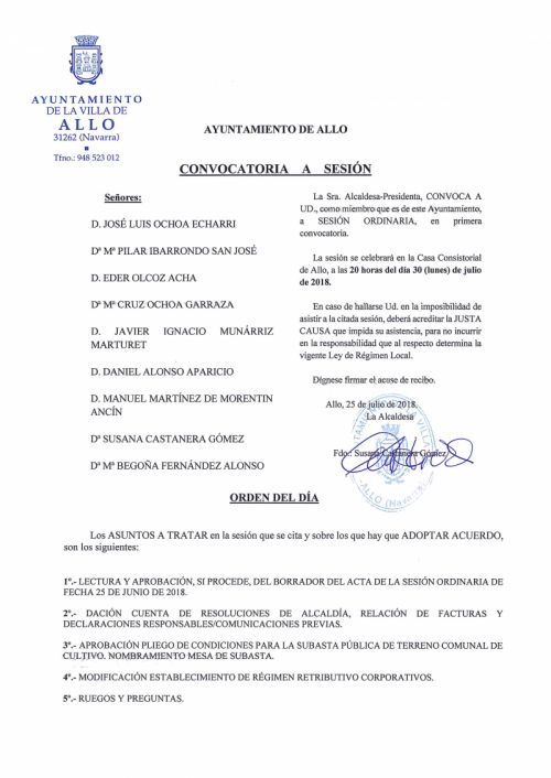 convocatoria