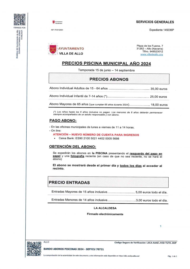 ABONOS PISCINA 2024