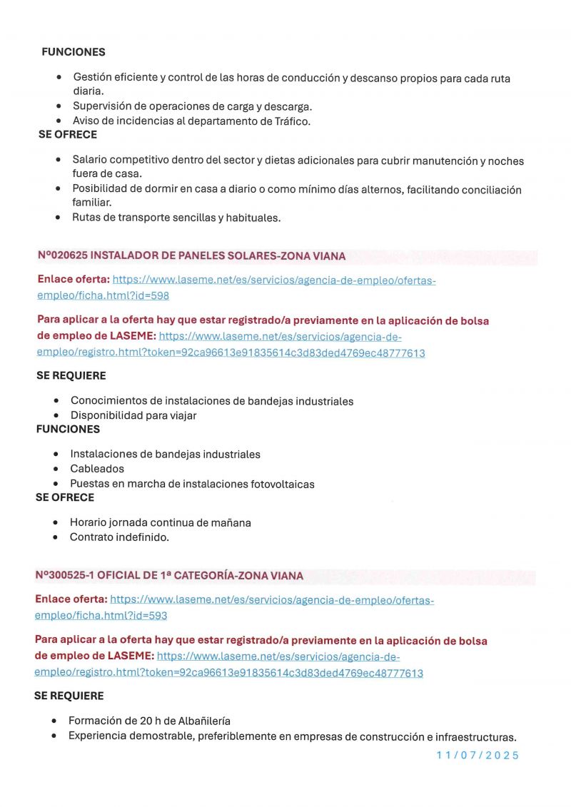 OFERTA DE EMPLEO LASEME